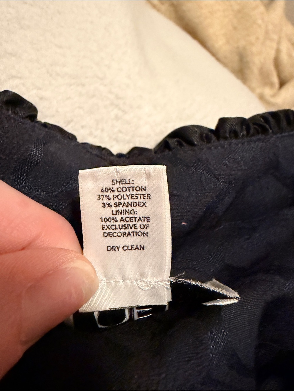 LOFT Navy Ruffle-Trim Tie-Front Jacket - Picture 4 of 7